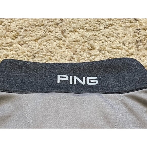 Georgetown Hoyas Ping Golf Men Gray Striped 1/4 Zip Pullover Size XL Worn - Picture 5 of 7